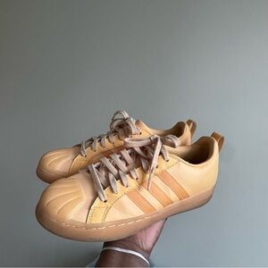 Adidas Streetcheck Golden Sneakers with Signature Stripes Men’s Size 8